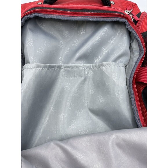 Disney Red Mickey Mouse Blake Rolling Carry On Backpack - Picture 8 of 9